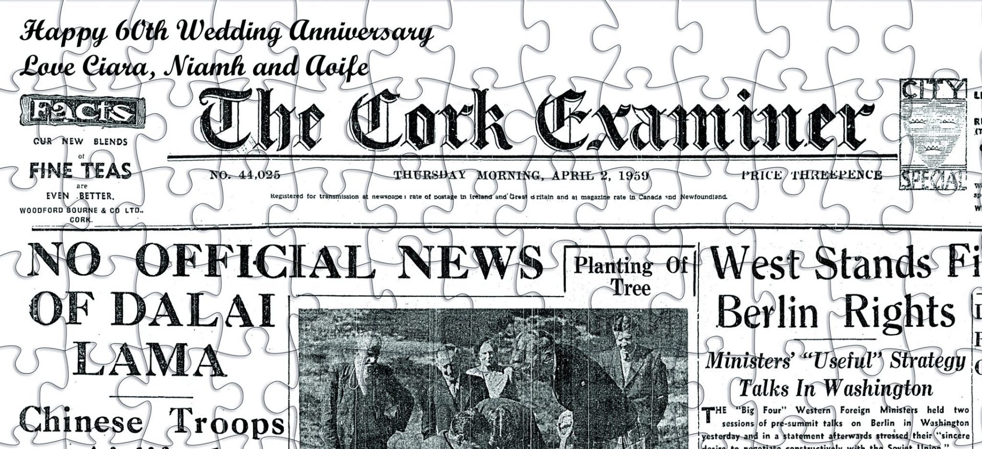 Newspaper page jigsaw puzzle